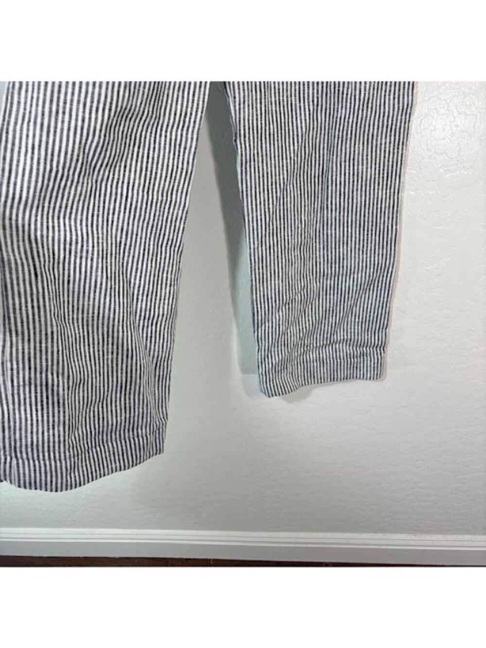 Reformation Pants Womens 4 Black White Striped High Rise Wide Linen - Picture 3 of 7